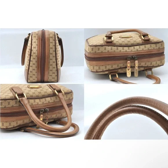 Gucci Tan and Brown Satchel Boston Bag EUC - Picture 5 of 10